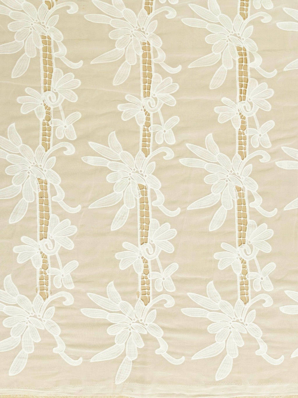 Lace Fabric - Embroidered Cutwork Georgette Fabric (Width - 60 inch)