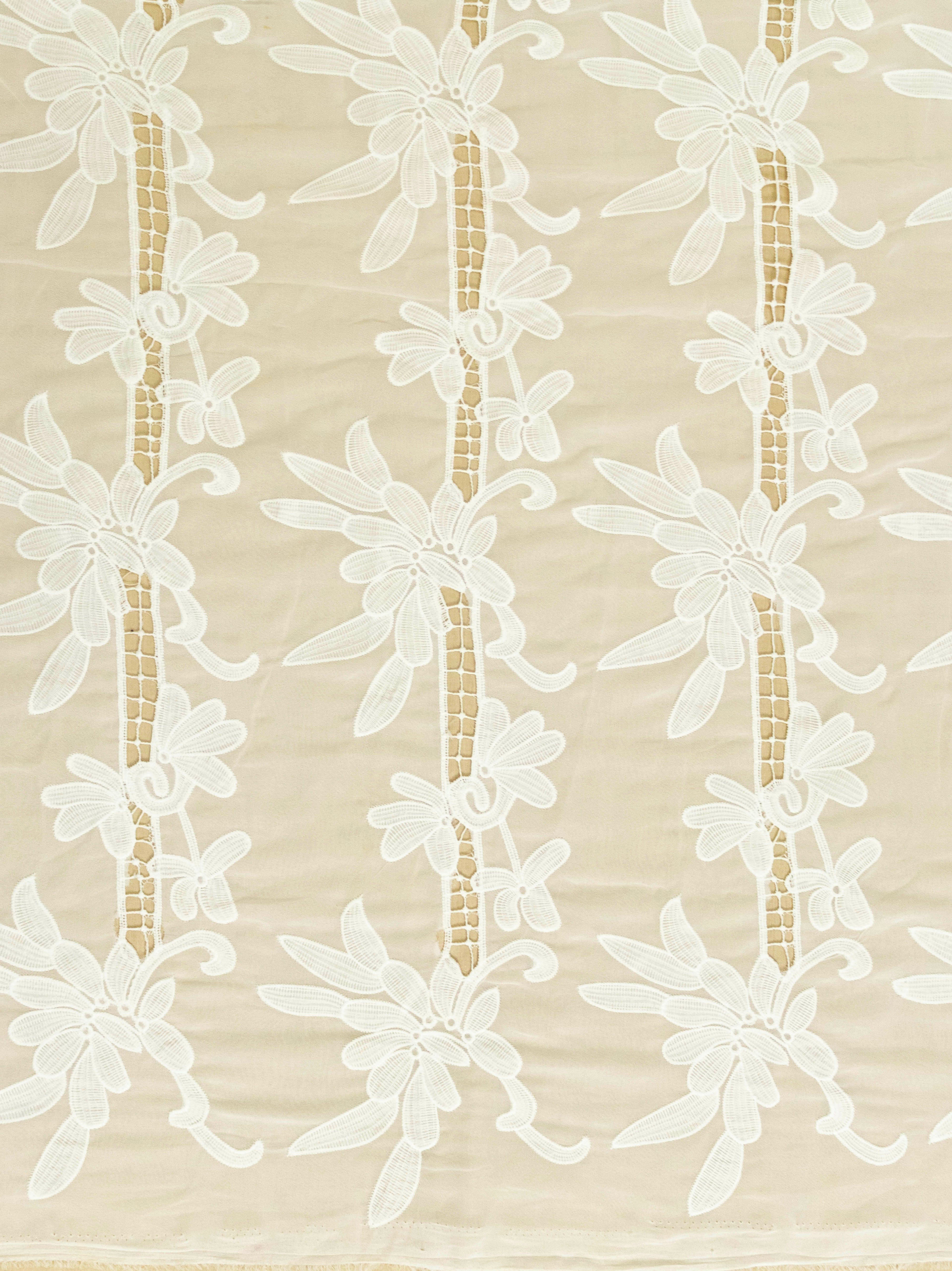 Lace Fabric - Embroidered Cutwork Georgette Fabric (Width - 60 inch)