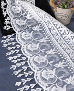 Net Lace - Broad Multi Design Pakistani Style net lace with Danglers (Width - 12 inch)