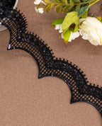 GPO Lace - Scallops with checks and sequins (Width - 2 inch)