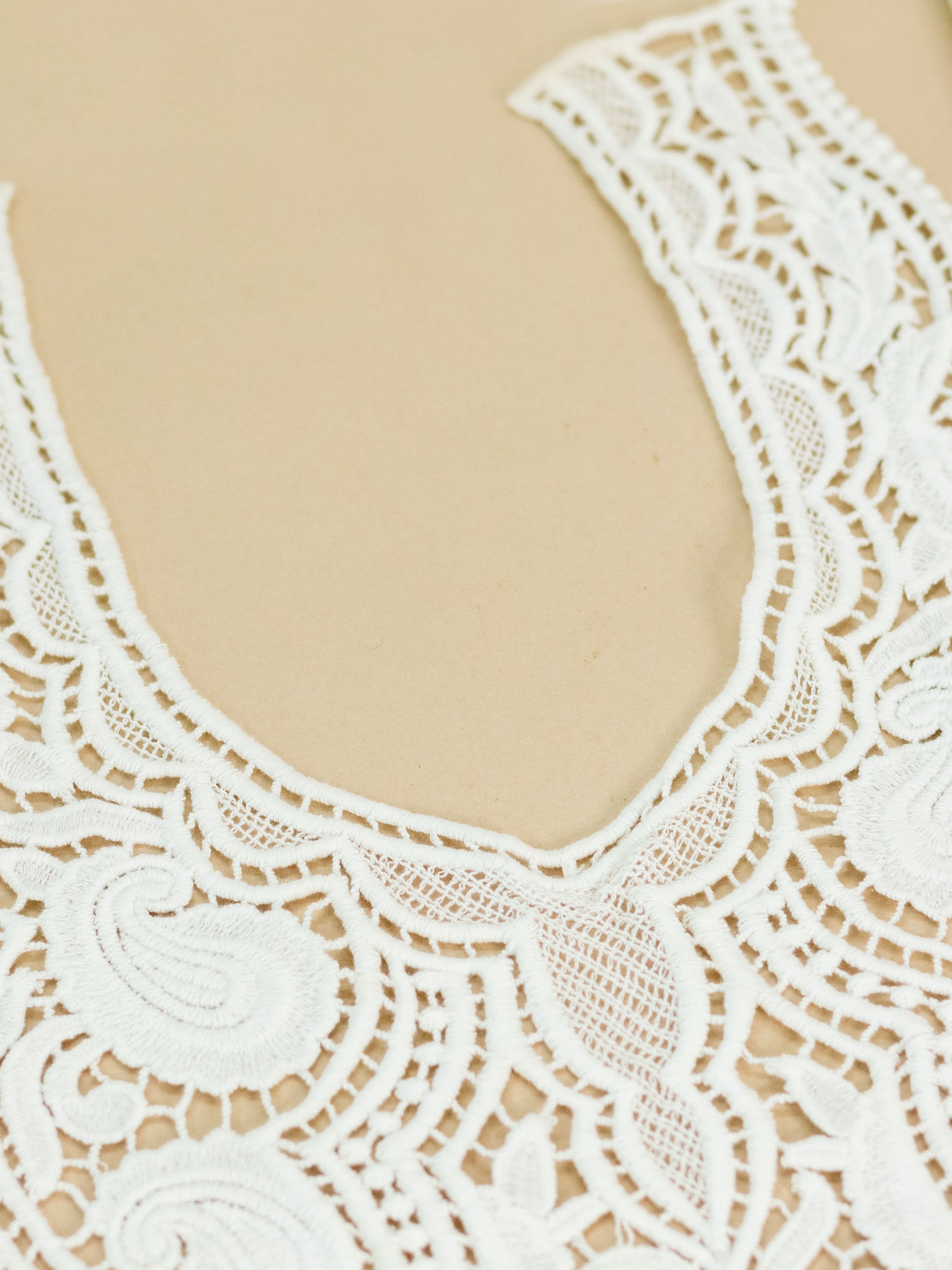 Ivory Heavy Embroidered Kurti Front Neck Panel with Paisley Thread Work
