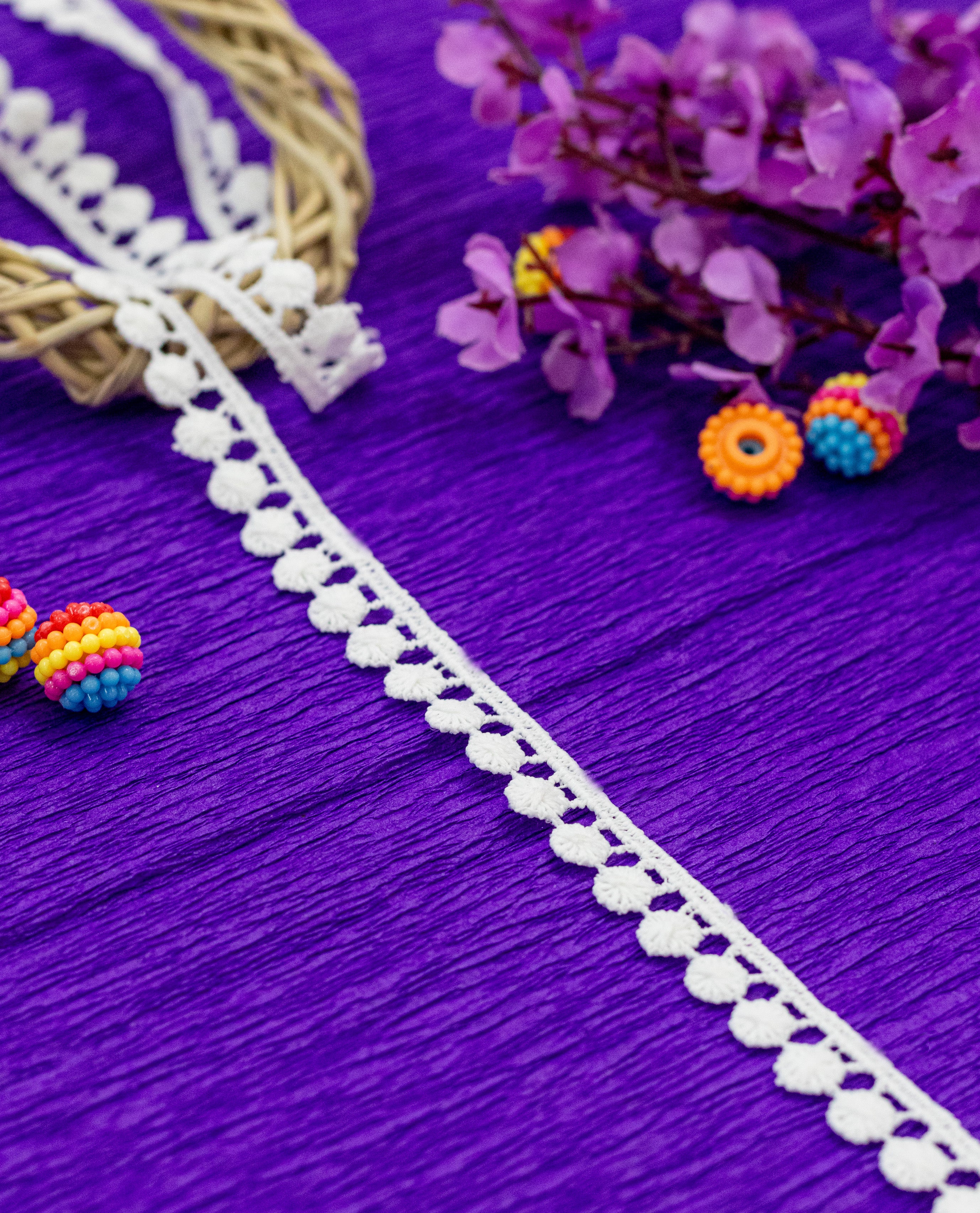 GPO Lace - Dot/Bindi Edging  (Width - 0.25 Inch)