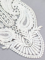 Ivory Heavy Paisley Embroidered Kurti Front Neck Panel