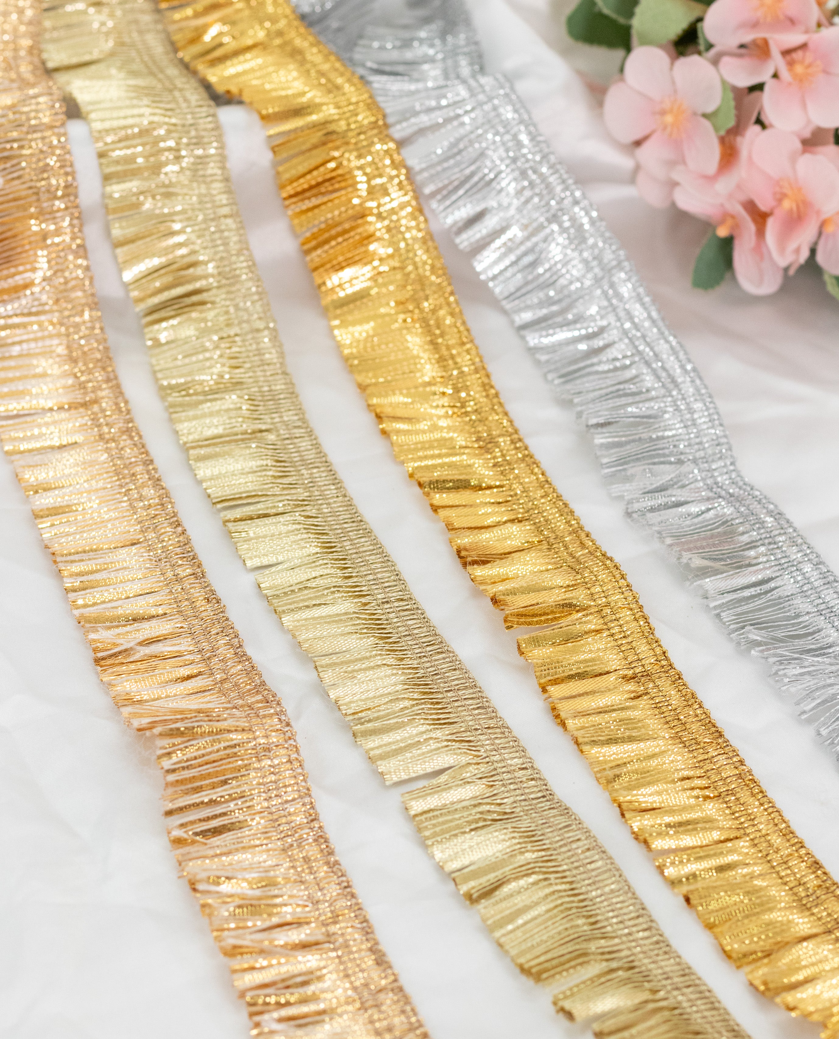 Gold Lace - Gota Fringe Lace ( Width - 1.5 inch)