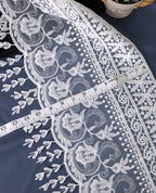 Net Lace - Broad Multi Design Pakistani Style net lace with Danglers (Width - 12 inch)