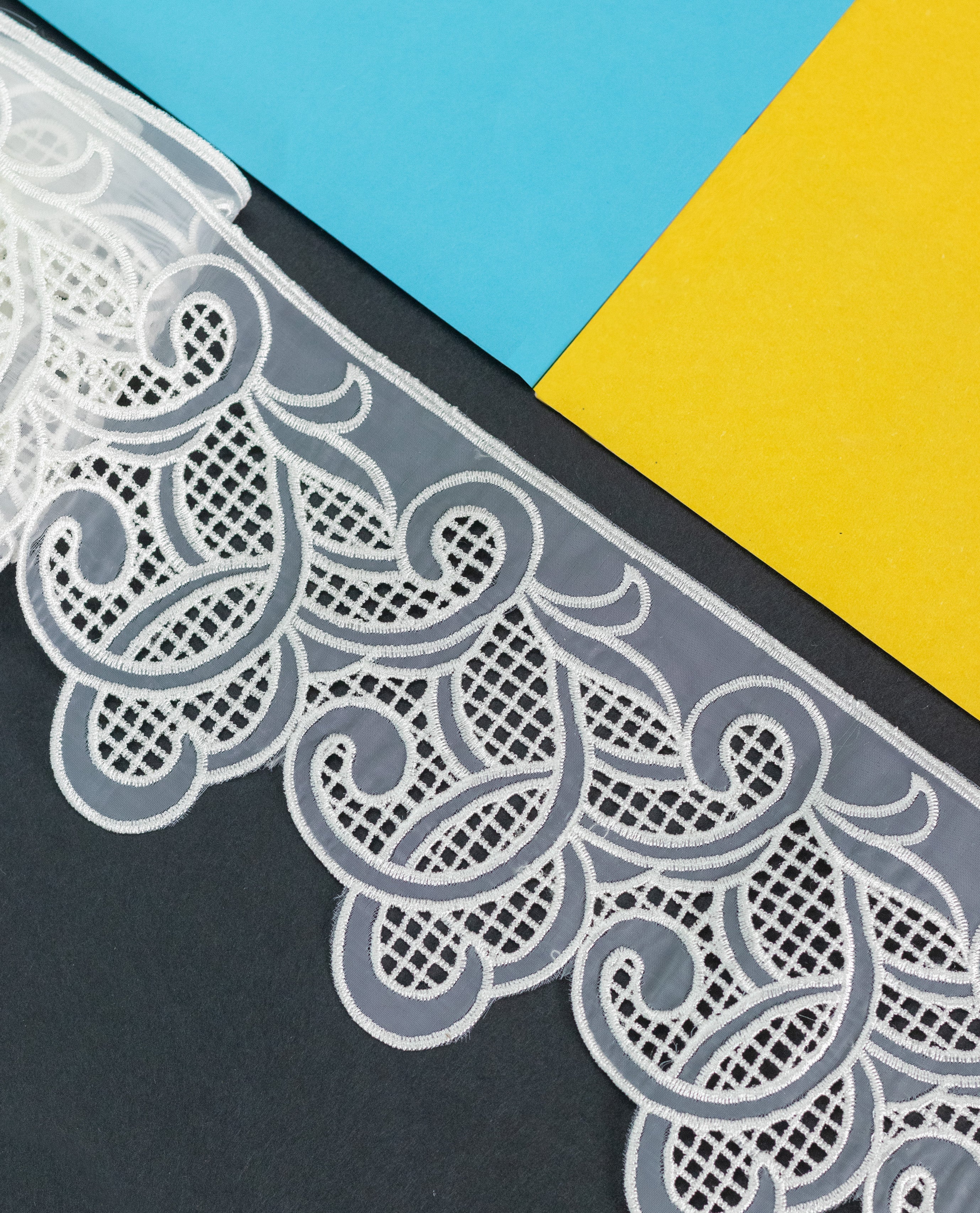 Organza Lace - Cutwork Swirl Organza Lace (Width - 5 inch )