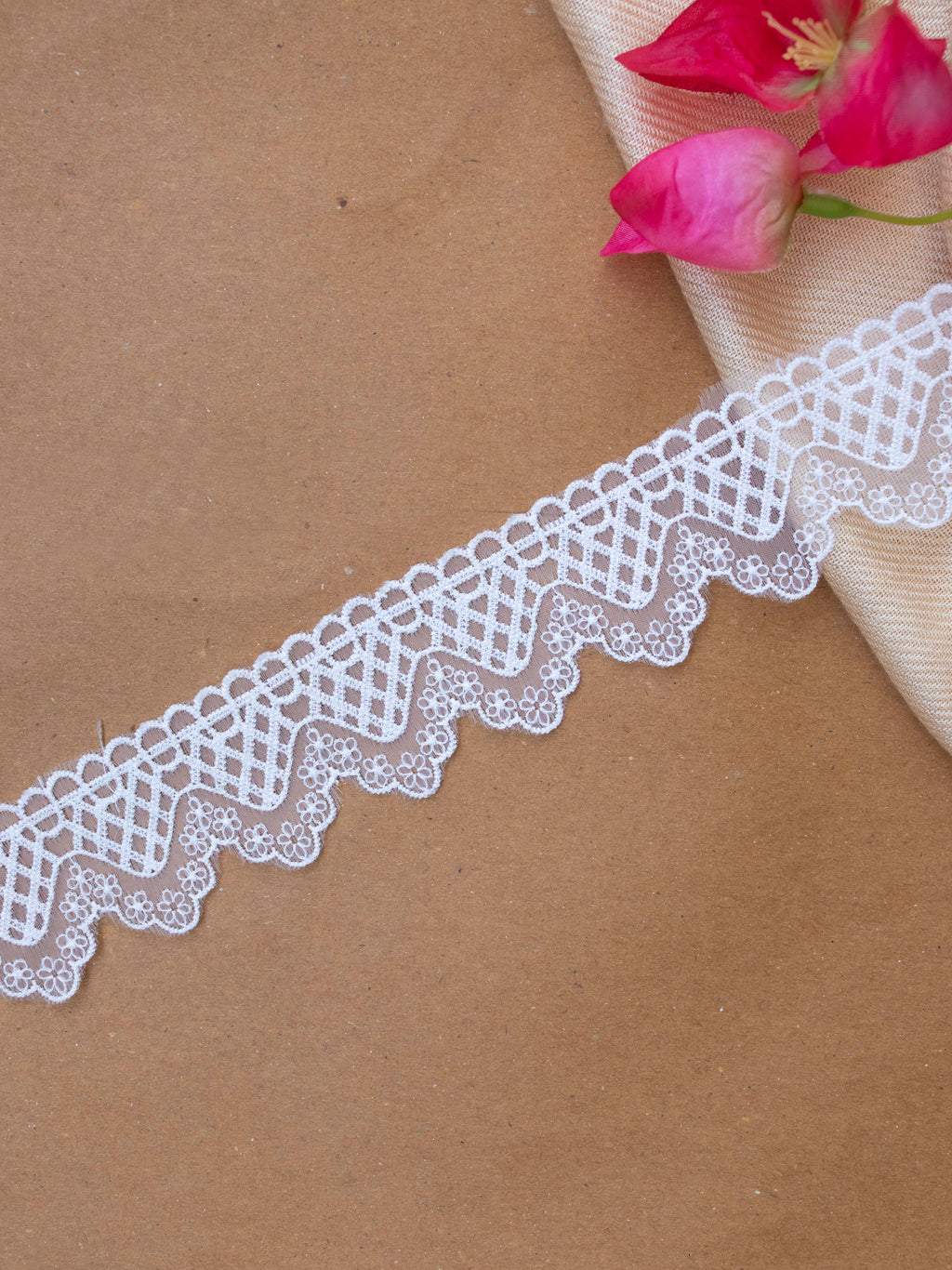 Organza Lace - Geometrical Organza Border (Width - 1.5 inch )