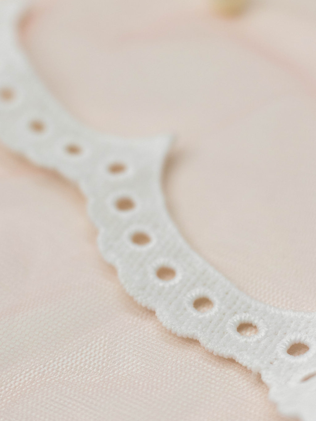 GPO Lace - Crown Scallops Small GPO lace with eyelets (Width - 1 inch)