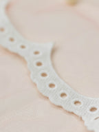 GPO Lace - Crown Scallops Small GPO lace with eyelets (Width - 1 inch)