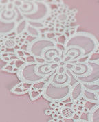 Organza Lace - Cutwork Floral motifs organza lace (Width - 3.5 inch)
