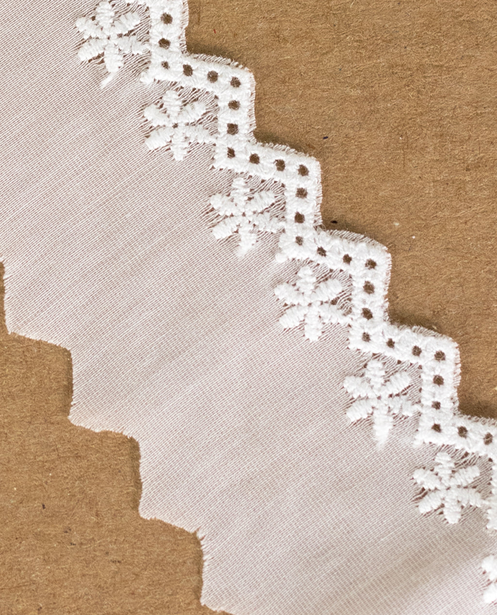 Cotton Lace - Small ZIgZag Edging Cambric Hakoba Lace (Width - 1.5 inch )