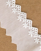 Cotton Lace - Small ZIgZag Edging Cambric Hakoba Lace (Width - 1.5 inch )