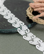 GPO Lace - Five-Petal Floral & Swirl Sequin Detailing (Width - 1.5 Inch)