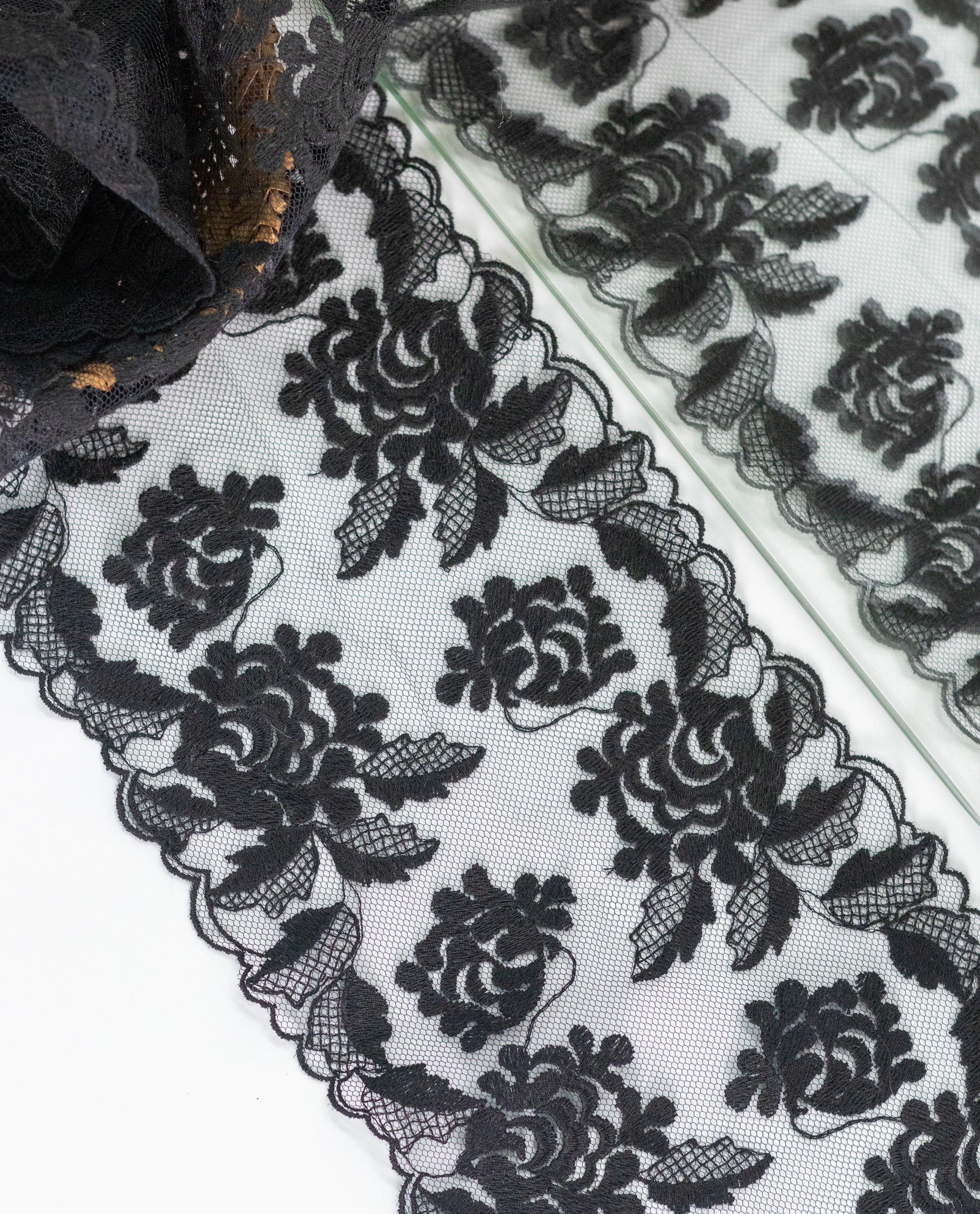 Net Lace - Black Light weight Net Lace ( Width - 5 inch)
